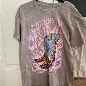 70. Grey acid washed Johnny Cash Tee NWOT